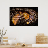 Digitale 3D-verlichting ruimteverdraaiing Poster (Keuken)
