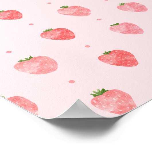 Digitale aardbeienprint poster (Hoek)