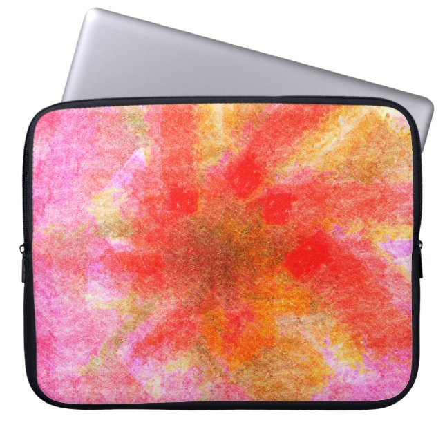 Digitale abstracte achtergrond met penseelpasta laptop sleeve (Voorkant)