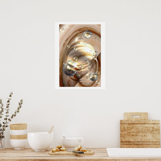 Digitale Abstracte bollen Art Print Poster (Keuken)