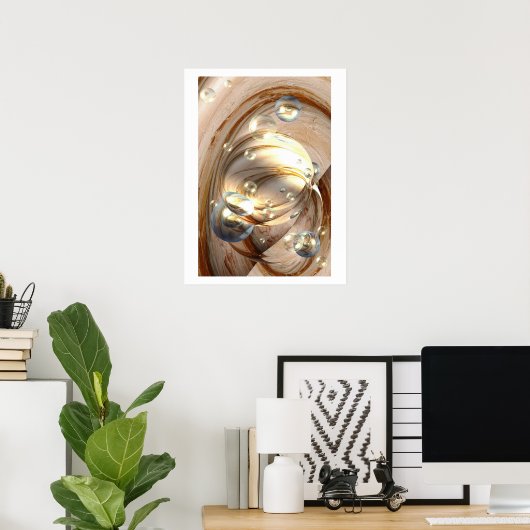 Digitale Abstracte bollen Art Print Poster (Thuiskantoor)