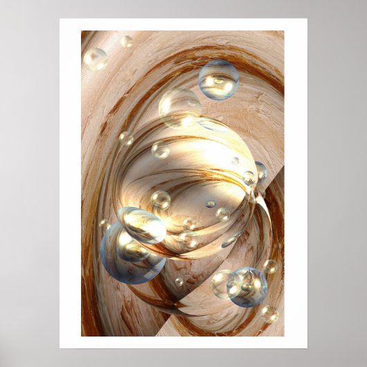 Digitale Abstracte bollen Art Print Poster (Voorkant)