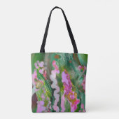 Digitale Abstracte canvas tas Trendy roze & munt (Achterkant)