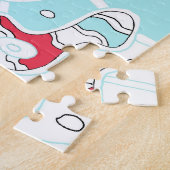 Digitale Abstracte kunst "Turquoise Space" Legpuzzel (Zijkant)