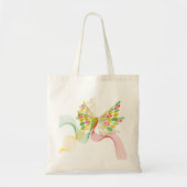 Digitale Abstracte Retro Stippen Moderne Kunstvlin Tote Bag (Voorkant)