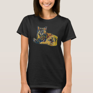 Digitale Abstracte Schildering Van Een Kat 9 T-shirt