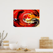 Digitale Abstracte Schilderkunst Print Computerkun (Keuken)