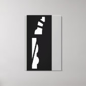 Digitale Abstracte zwart, wit en grijs canvas Prin (Voorkant)