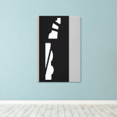 Digitale Abstracte zwart, wit en grijs canvas Prin Afdruk (Insitu (Houten vloer))