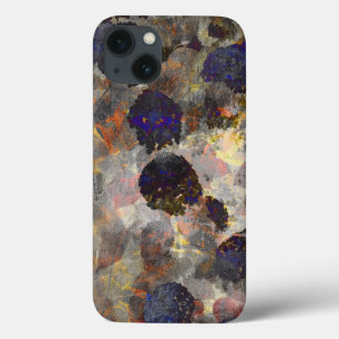 Digitale achtergrondkunst van het bloempatroon iPhone 13 hoesje