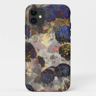 Digitale achtergrondkunst van het bloempatroon iPhone 11 hoesje