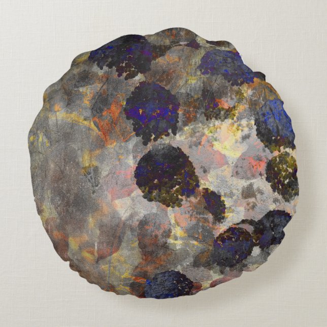 Digitale achtergrondkunst van het bloempatroon rond kussen (Achterkant)