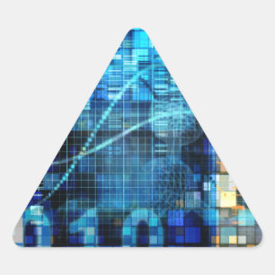 Digitale Afbeelding Achtergrond binaire codetechno Driehoek Sticker