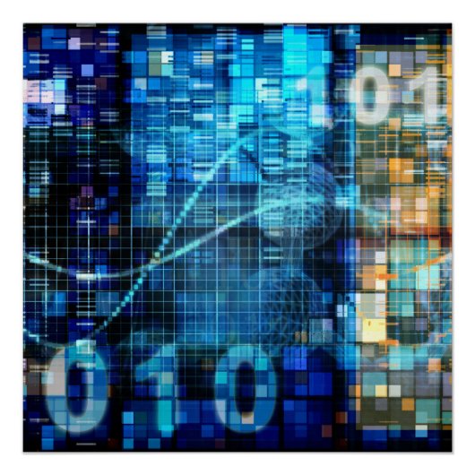 Digitale Afbeelding Achtergrond binaire codetechno Perfect Poster (Voorkant)