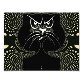 Digitale Angry Cat Print Foto Afdruk