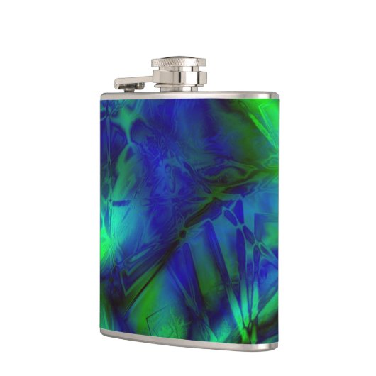 Digitale Art Cool Moderne Abstracte Unieke Heupfles (Links)