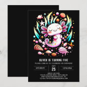 Digitale Axolotl Kids Verjaardag Kaart (Voorkant / Achterkant)