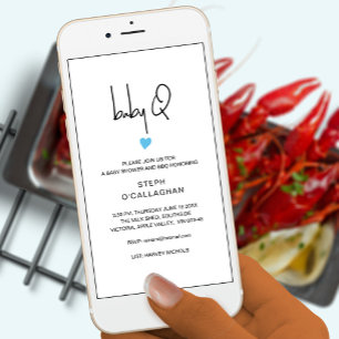 Digitale baby BBQ Shower Cellphone eVite Aankondiging