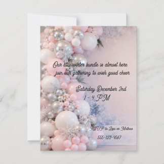 Digitale baby shower uitnodiging winter thema meis