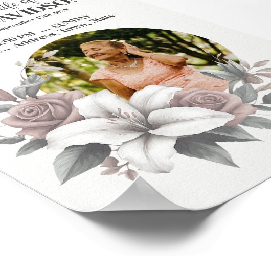 Digitale begrafenisaankondiging Instant Download P Poster (Hoek)