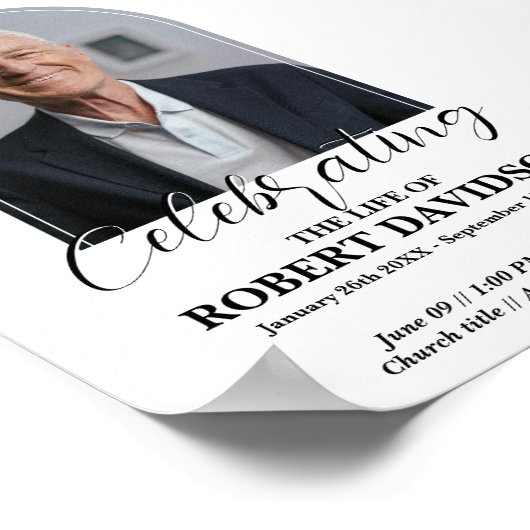 Digitale begrafenisaankondiging Instant Download Poster (Hoek)