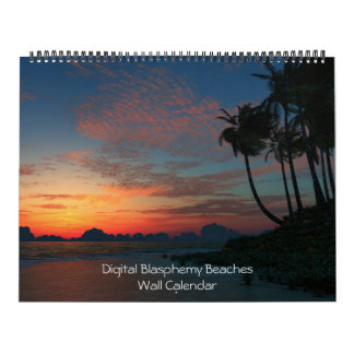 Digitale blasfemie stranden muur kalender