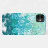 Digitale blauwe en groene golven met vloeiende kun Case-Mate iPhone case (Achterkant (horizontaal))