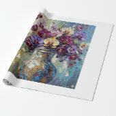 Digitale bloemcompositie cadeaupapier (Uitgerold)