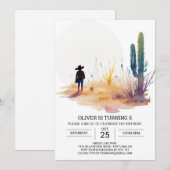 Digitale Boho Cowboy Verjaardag Kaart (Voorkant / Achterkant)