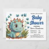 Digitale Boho Enchanted Dinosaur Boy Baby shower Kaart (Voorkant)