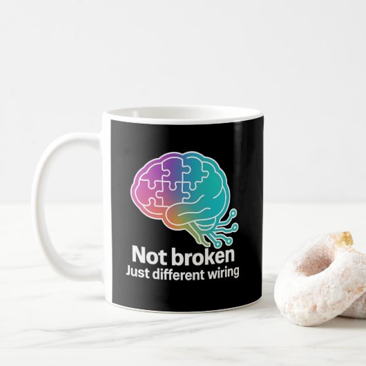 Digitale Brain Tech Design Koffiemok (Met donut)