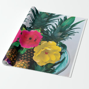 Digitale cadeauverpakking met ananasaccent cadeaupapier