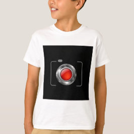 Digitale camera met rode opening t-shirt