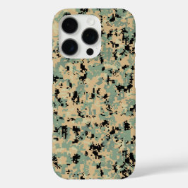 Digitale Camo – Tan-Green SM camouflagepatroon iPhone 16 Pro Hoesje