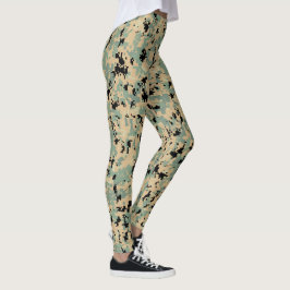 Digitale Camo – Tan-Green SM camouflagepatroon Leggings
