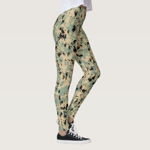 Digitale Camo – Tan-Green SM camouflagepatroon Leggings