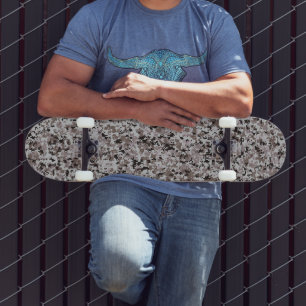 Digitale Camo - Zwart-Grijs SM camo patroon Skateboard