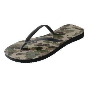 Digitale camouflage teenslippers