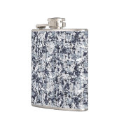 Digitale camouflage voor stadsstijl Silver Gray Heupfles (Links)