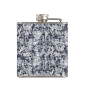 Digitale camouflage voor stadsstijl Silver Gray Heupfles (Achterkant)