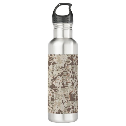 Digitale camouflage voor woestijn Beige Style Waterfles (Voorkant)