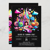 Digitale Candyland Verjaardag Kaart (Voorkant / Achterkant)