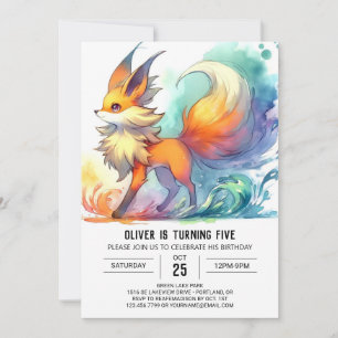 Digitale Chic Fox Verjaardag Kaart