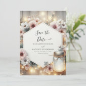 Digitale Classic Mason Jar Wedding Save The Date (Staand voorkant)