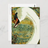 Digitale Collage Swan Briefkaart (Voorkant / Achterkant)