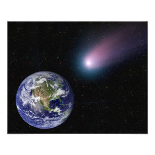 Digitale composiet van comet naar Ea Foto Afdruk