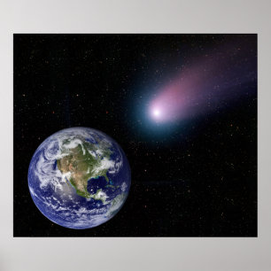 Digitale composiet van comet naar Ea Poster