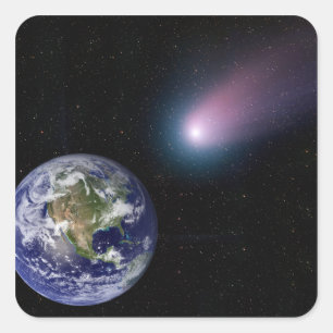 Digitale composiet van comet naar Ea Vierkante Sticker