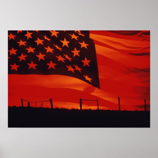 Digitale composiet van de Amerikaanse vlag Poster (Voorkant)