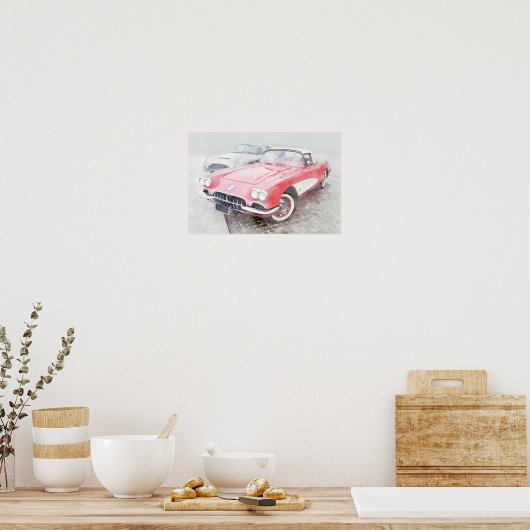 Digitale corvette verf poster (Keuken)